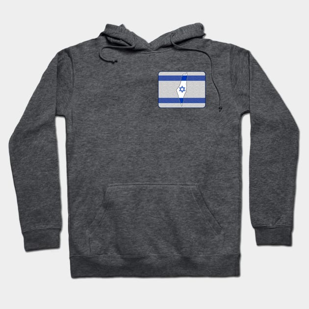 Map of Israel on Stylized Israeli Flag Hoodie by designs-by-ann